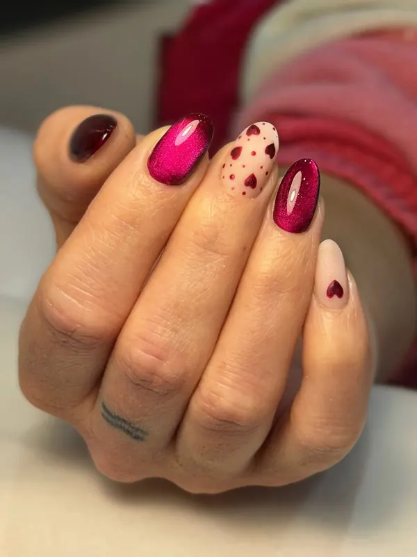 Berry pink chrome with heart accents